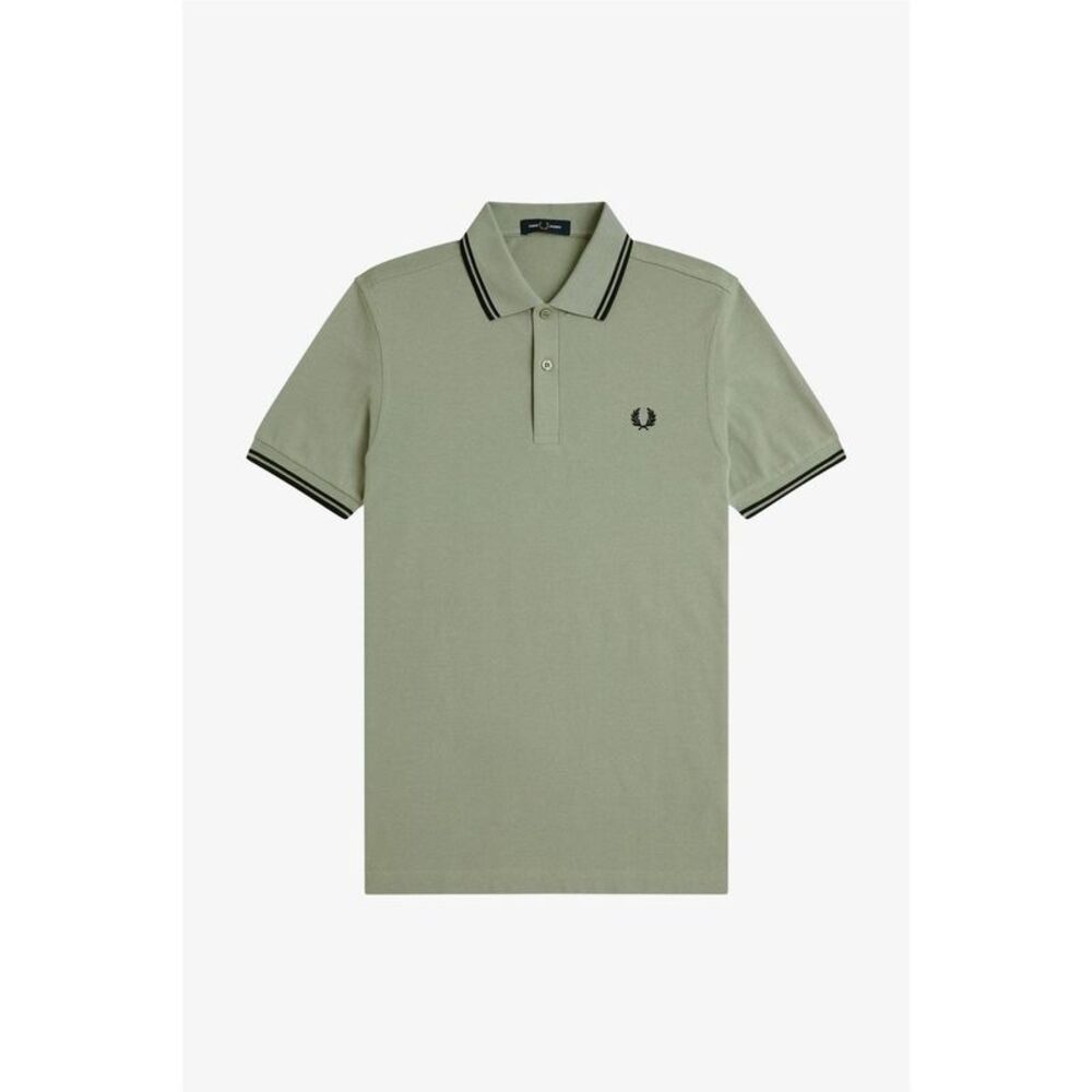 Fred Perry Mens Twin Tip Polo Shirt / Seagrass